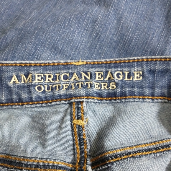 American Eagle Hi-Rise Jegging Crop Super Stretch Jeans Women's Size 4 Raw Hem - Picture 3 of 5